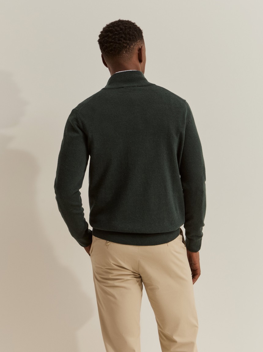 Half-zip jumper made of wool