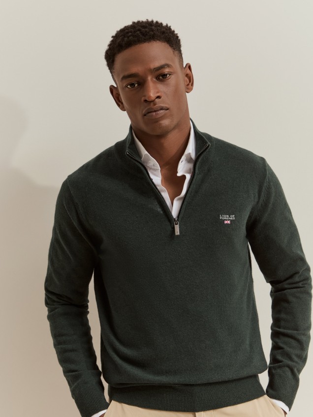Half-zip jumper made of wool - Image product