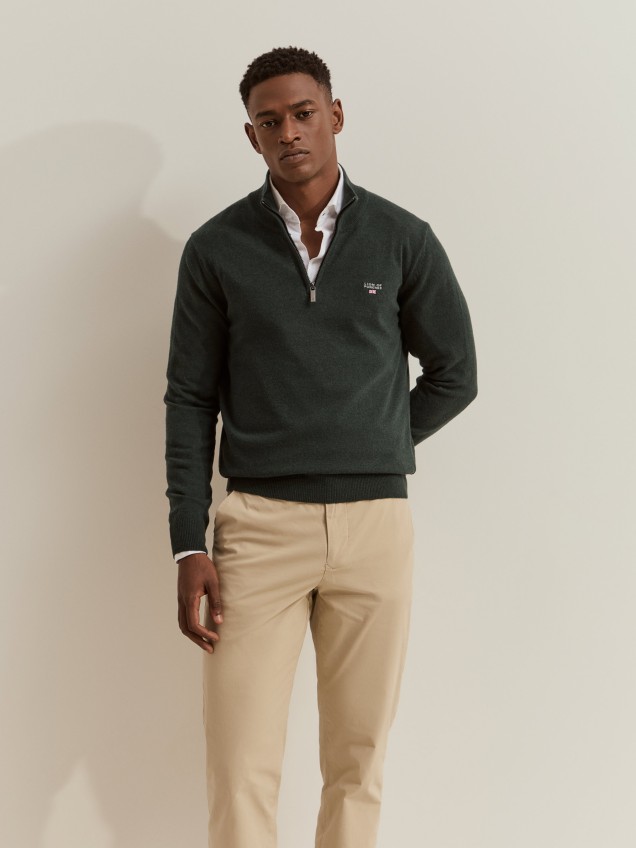 Half-zip jumper made of wool - Image product