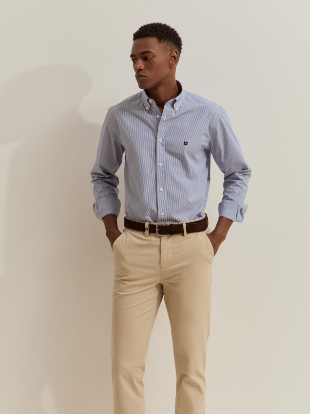 Camisa de corte ajustado en popel�n - Image product