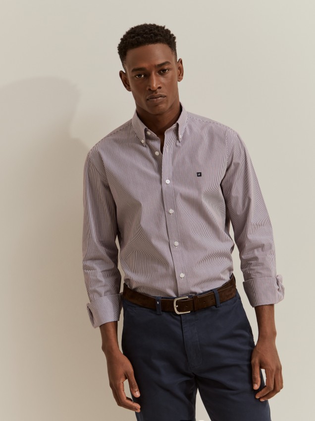 Camisa de corte ajustado en popel�n - Image product