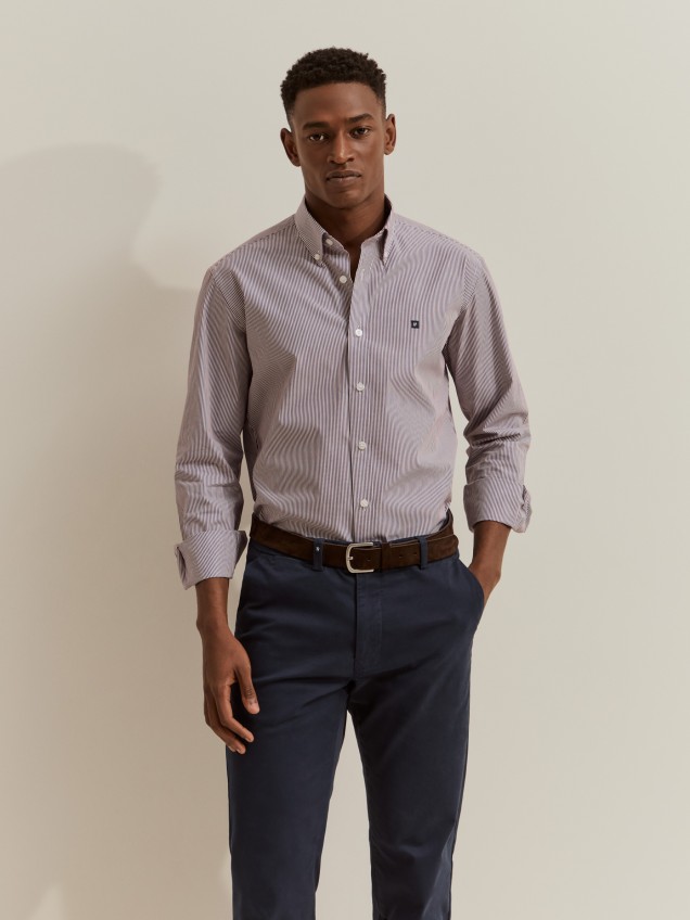 Camisa de corte ajustado en popel�n - Image product