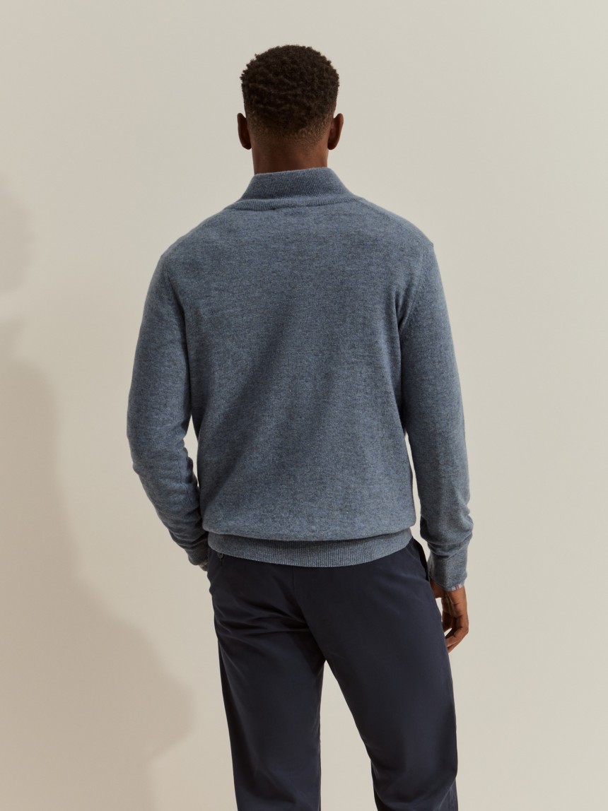 Half-zip jumper made of wool