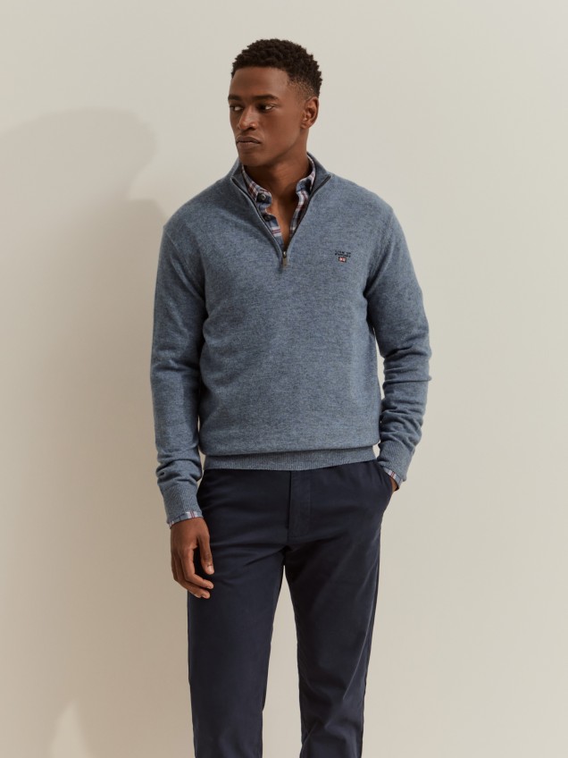 Half-zip jumper made of wool - Image product