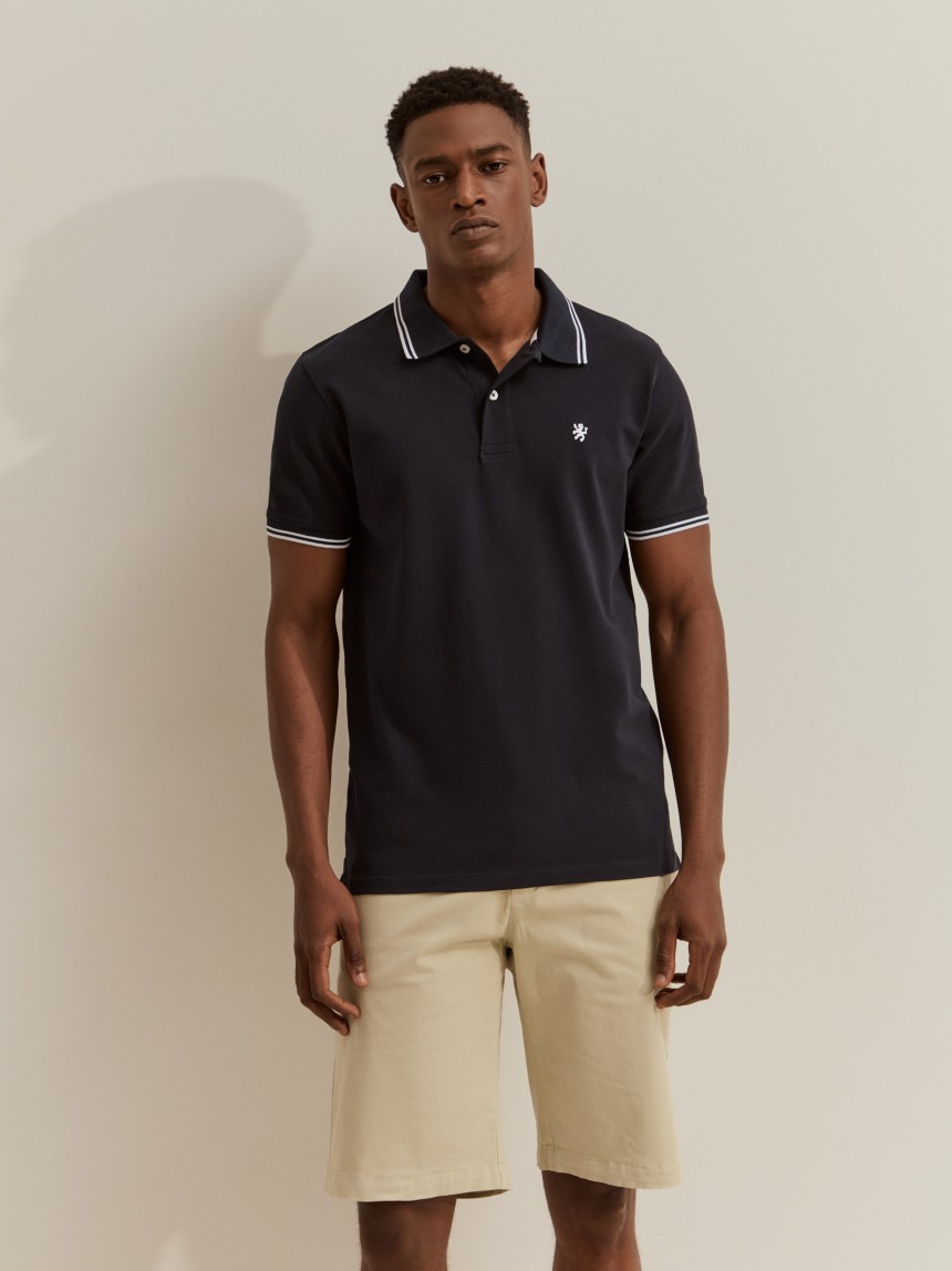 Polo piqu� slim fit com riscas