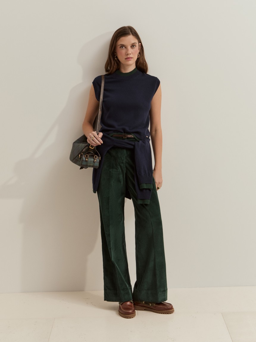 Two-tone wool vest