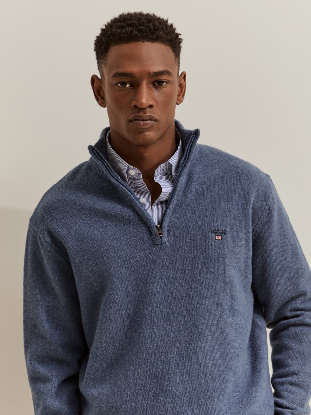 Half-zip jumper with wool - Image product