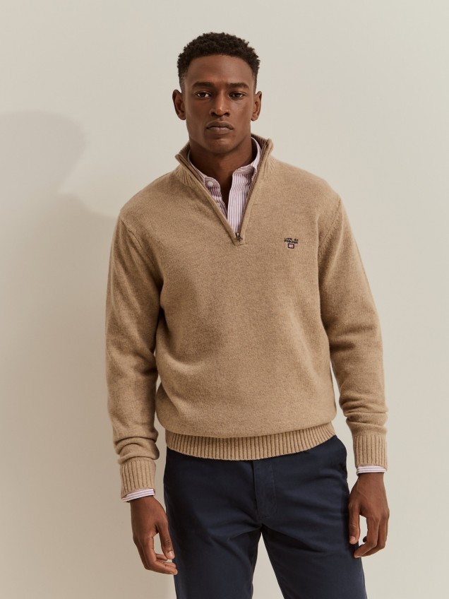 Half-zip jumper with wool - Image product