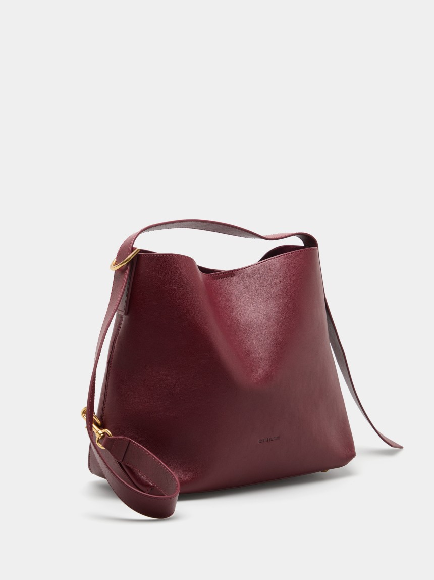 Medium leather bucket bag