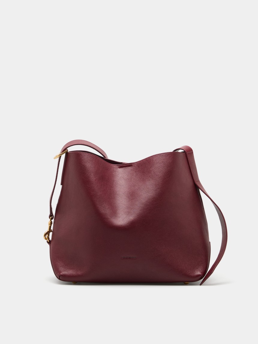 Medium leather bucket bag