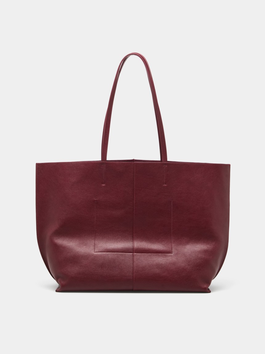 Leather tote bag