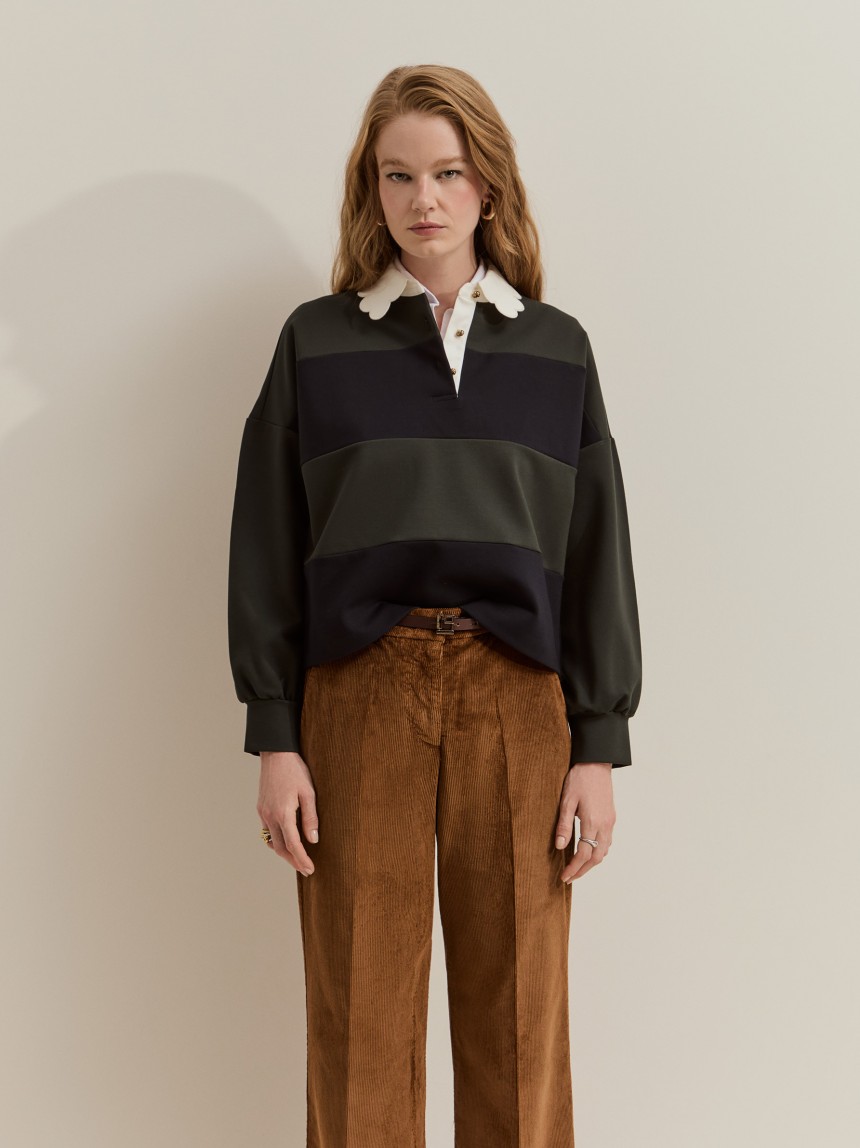 Striped polo shirt
