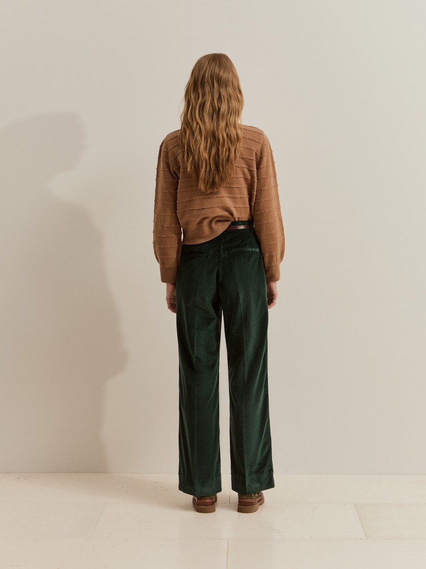 Pantalones de pierna ancha de pana