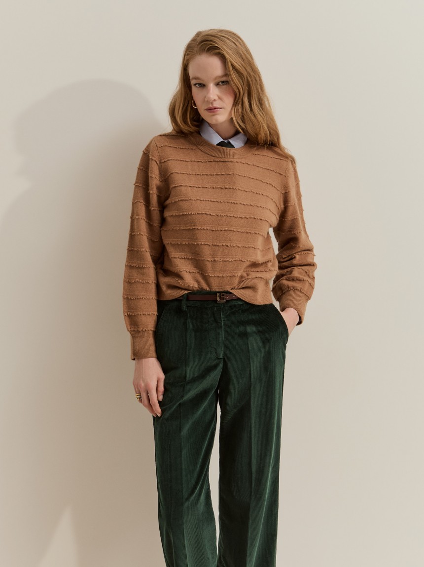 Pantalones de pierna ancha de pana