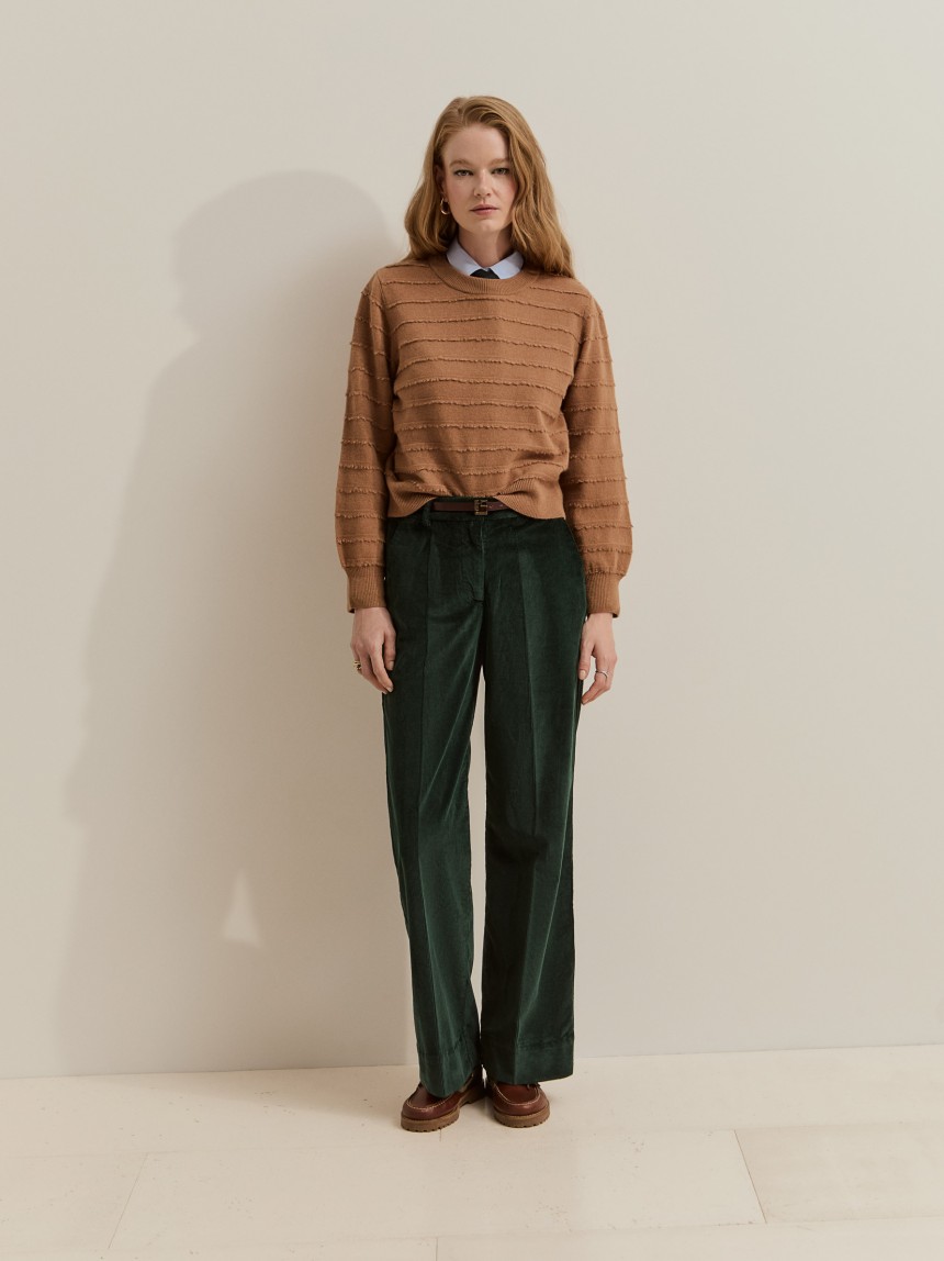 Pantalones de pierna ancha de pana