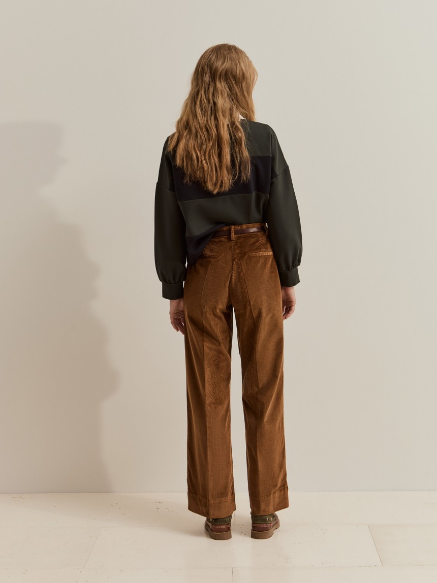Pantalones de pierna ancha de pana