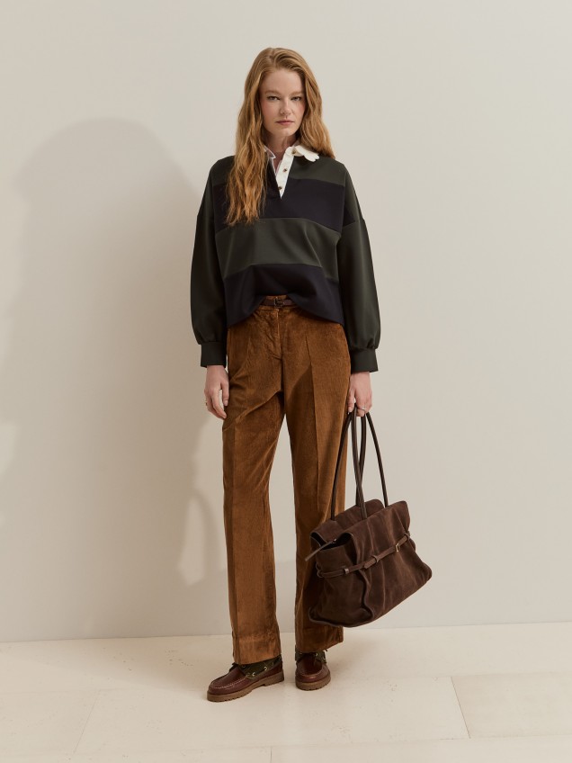 Wide-leg trousers in corduroy - Image product