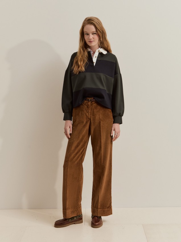 Wide-leg trousers in corduroy - Image product