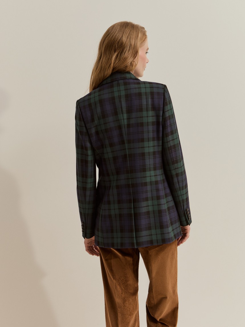 Blazer con estampado de cuadros