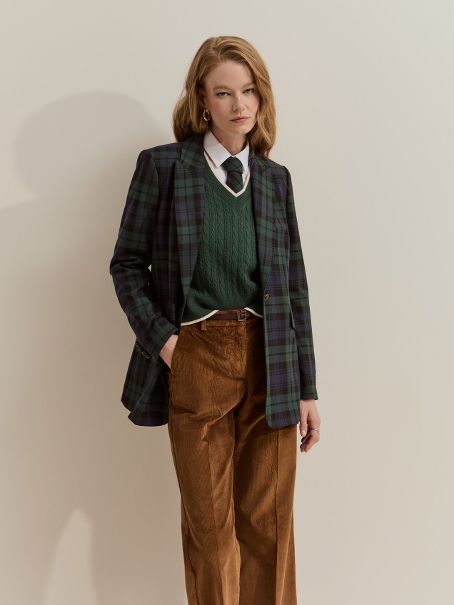 Blazer con estampado de cuadros - Image product
