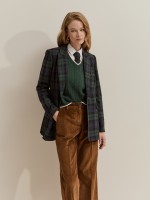 Blazer con estampado de cuadros