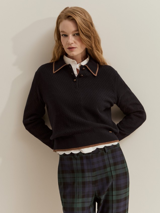 Textured woollen jumper - Image product