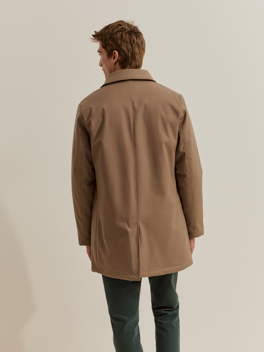 Long gabardine-style coat