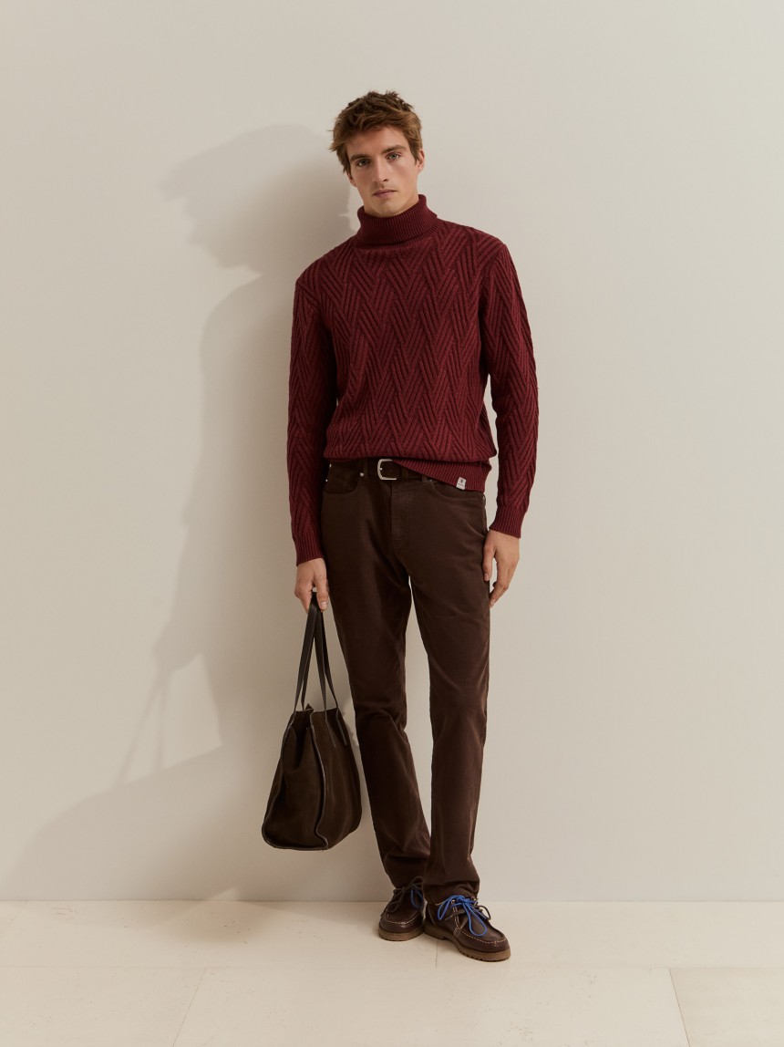 Jersey de cuello alto con textura