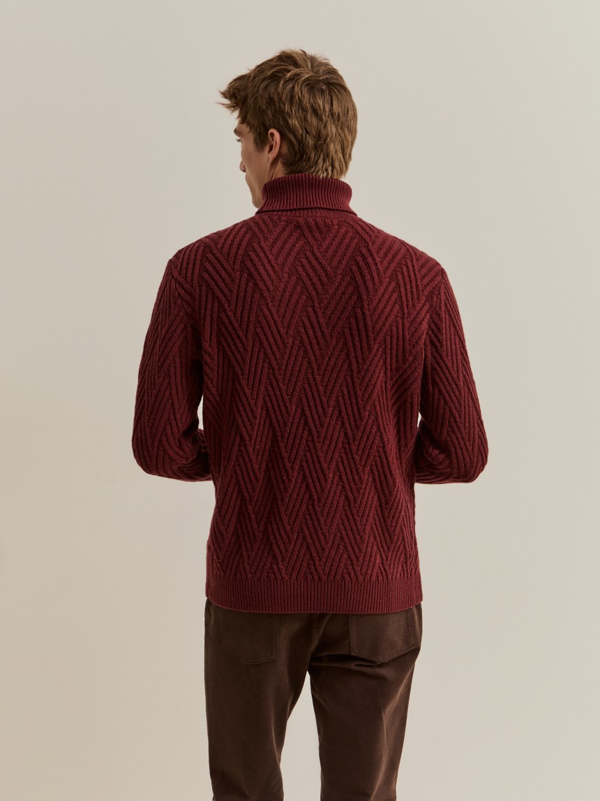 Jersey de cuello alto con textura