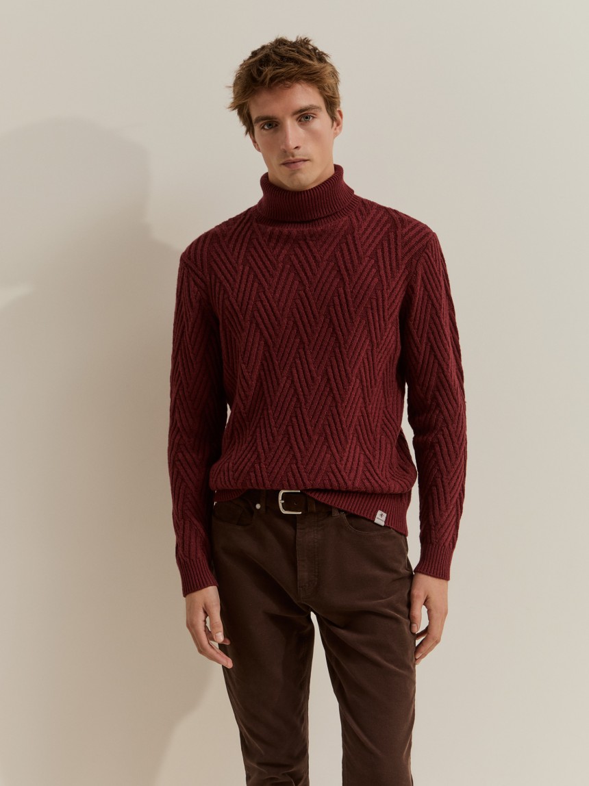 Jersey de cuello alto con textura