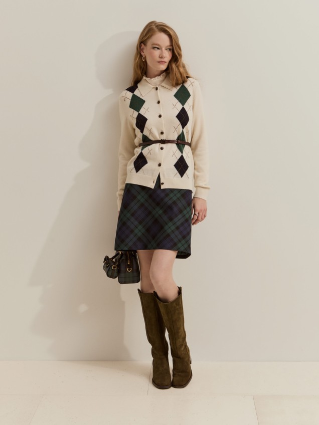 Chaqueta 100% lana con rombos - Image product