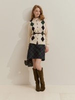 100% wool diamond-pattern jumper