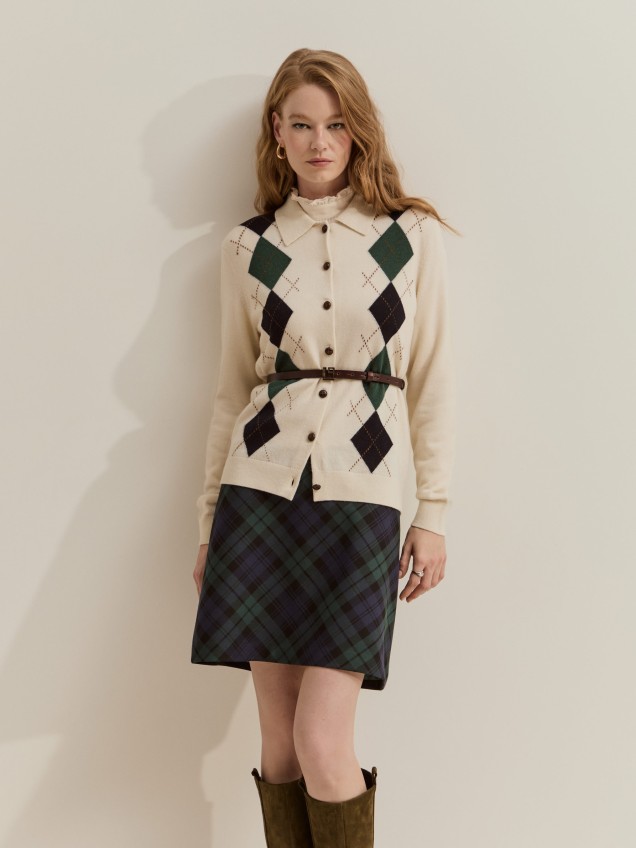Chaqueta 100% lana con rombos - Image product