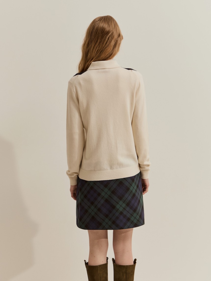 100% wool diamond-pattern jumper