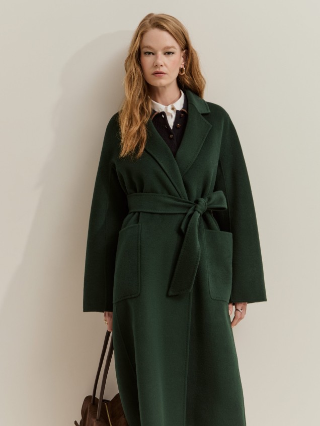 Wool overcoat with belt - Image product