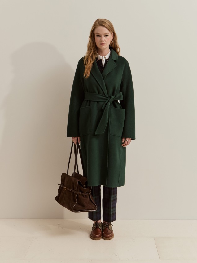 Wool overcoat with belt - Image product