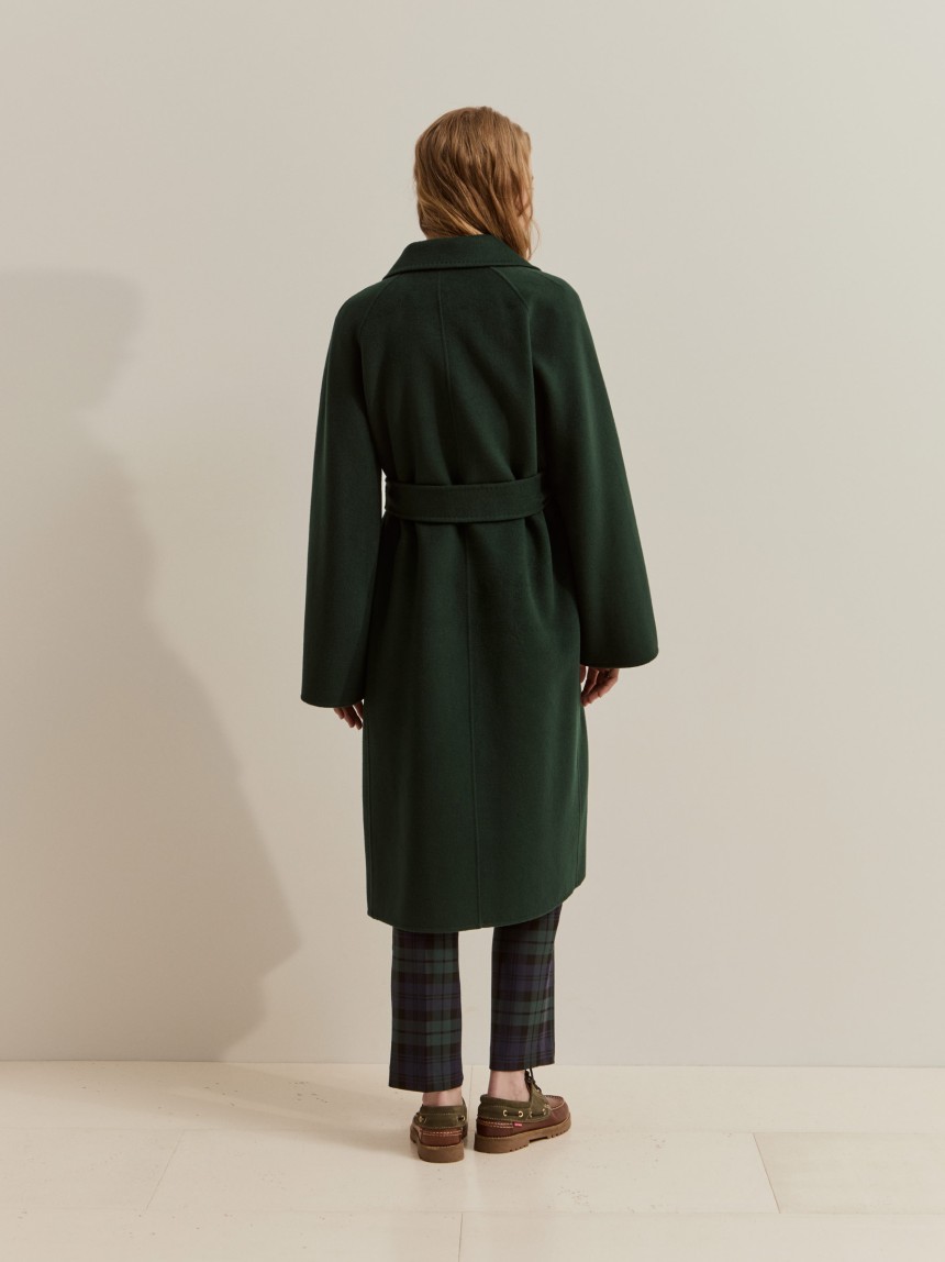 Wool overcoat with belt