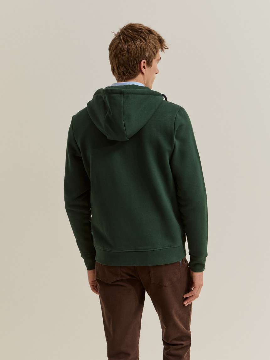 Knitted jacket with hood