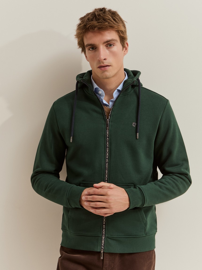 Knitted jacket with hood
