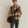 Wool diamond-pattern jumper