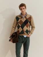Wool diamond-pattern jumper