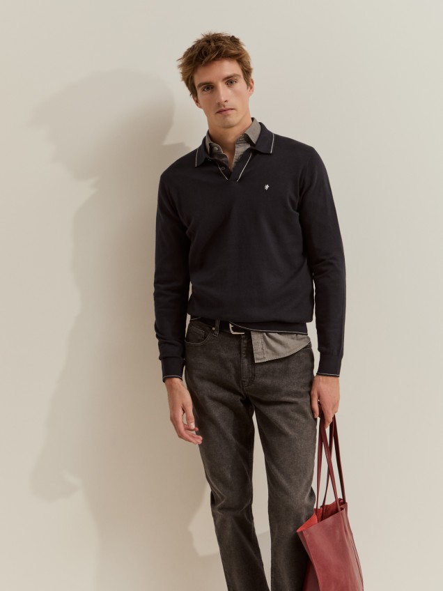 Cotton and cashmere polo shirt - Image product
