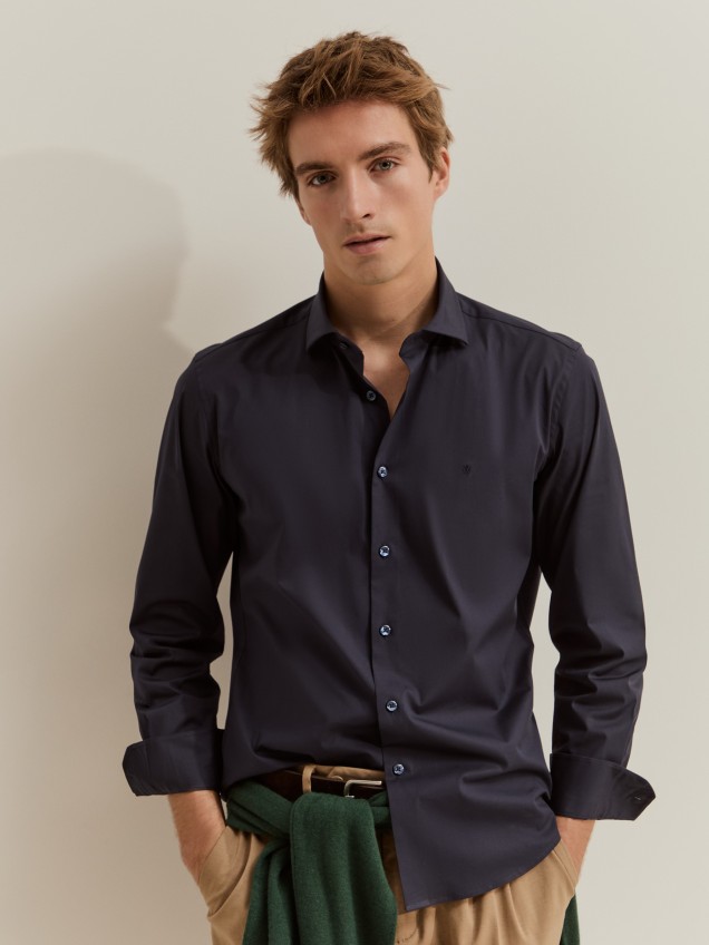 Slim-fit cotton shirt - Image product