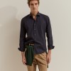 Camisa slim fit em algod�o