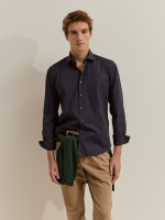 Camisa slim fit em algod�o