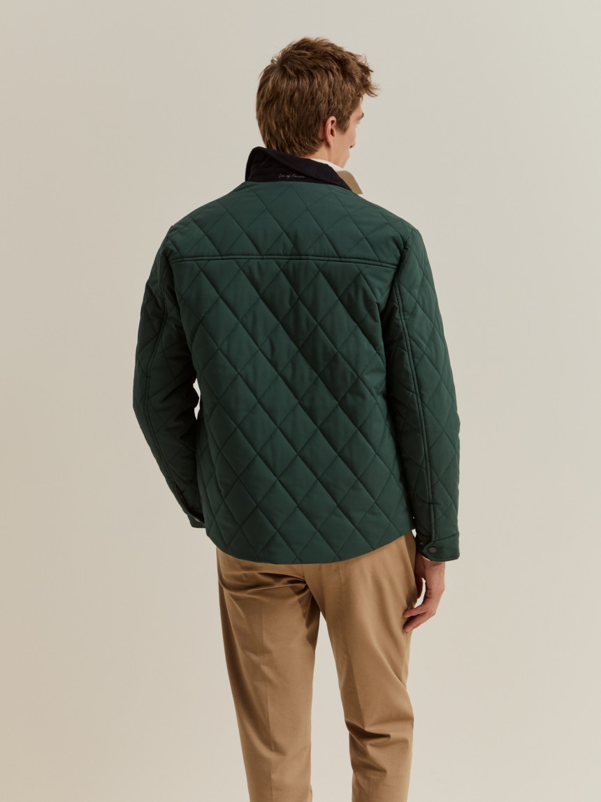 Quilted jacket with a diamond pattern
