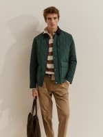 Quilted jacket with a diamond pattern