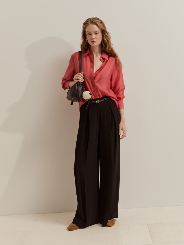 Cal�as wide leg com pregas - Image product