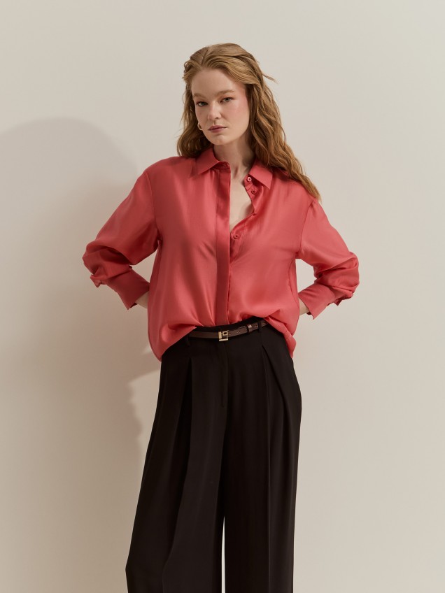 Cal�as wide leg com pregas - Image product