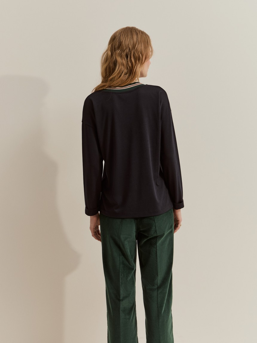 T-shirt made of lyocell and cotton